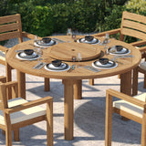 Teak Set 150cm Maximus Round Table with 6 Marlow Stacking Chairs – Teak Garden Dining Set