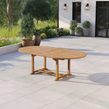 Teak Garden Furniture Oval 180-240cm Extending Table 4cm Top - Premium Teak Outdoor Dining Table