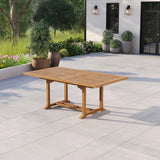 Teak Garden Furniture 2–3m Rectangle Extending Table with 4cm Top – Large Teak Outdoor Dining Table