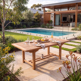 Teak Garden Furniture 180-240cm Rectangle Extending Table, 4cm Top - Premium Teak Garden Dining Table