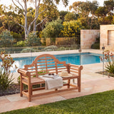 Teak Garden Furniture Lutyens Bench - Classic Teak Outdoor Seating – Australian outdoor lifestyle setting