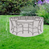 Teak Garden Furniture Cover 180cm Set - Heavy-Duty Round Outdoor Protection Cover