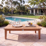 Santorini Table - Premium Teak Lounge Table – Australian outdoor lifestyle setting