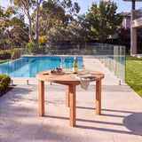 120cm Round Maximus Teak Table - Durable, Premium Round Table – Australian outdoor lifestyle setting
