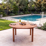 150cm Round Maximus Teak Table with 4cm Table Top: Centrepiece for Outdoor Dining