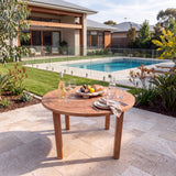 120cm Round Maximus Teak Table - Durable, Premium Round Table – Australian outdoor lifestyle setting