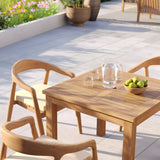 4 Seater Teak Garden Dining Set - 90cm Square Table, 4cm Top with Sydney Chairs