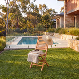 2 x Hampton Teak Folding Chairs With Cushions: Effortless Comfort In A Compact Teak Design