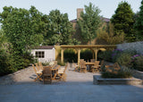 Teak Oval 180-240cm Extending Table 4cm Top (8 Hampton Chairs) Cushions included.