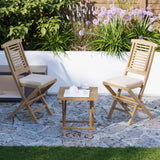 2 x Hampton Teak Folding Chairs with Cushions.