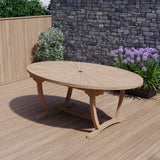Teak 2m Sunshine Oval Table with Incorporated Lazy Susan 4cm Table Top