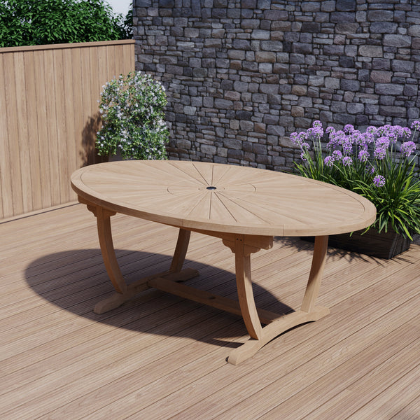 2m Sunshine Oval Table with Incorporated Lazy Susan.