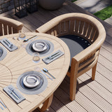 Teak Set 2m Sunshine table 4cm Top (with 2 San Francisco Chairs and 2 Benches) Cushions included.