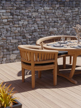Teak Set 2m Sunshine table 4cm Top (with 2 San Francisco Chairs and 2 Benches) Cushions included.