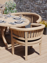 Teak Set 2m Sunshine table 4cm Top (with 2 San Francisco Chairs and 2 Benches) Cushions included.