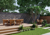 Teak Set 2m Sunshine table 4cm Top (with 6 San Francisco Chairs) Cushions included.