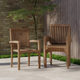 4 x Henley Teak Stacking Chairs with Cushions.