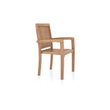 2 x Teak Henley Stacking Chairs with Cushions.