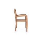 2 x Teak Henley Stacking Chairs with Cushions.
