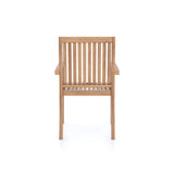 2 x Teak Henley Stacking Chairs with Cushions.