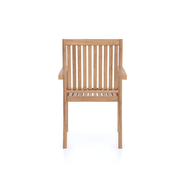 2 x Teak Henley Stacking Chairs with Cushions.
