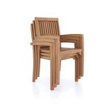 2 x Teak Henley Stacking Chairs with Cushions.
