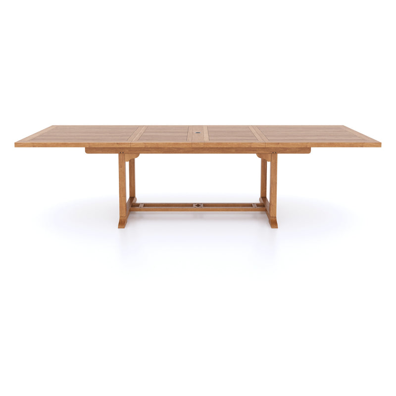Teak Garden Furniture 2-3m Rectangle Extending Table, 4cm Top.