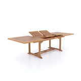Teak 2-3m Rectangle Extending Table 4cm Top (10 Warwick Chairs) Cushions included.