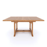 Teak Garden Furniture 120-170cm Square to Rectangle Extending Table 4cm Top.