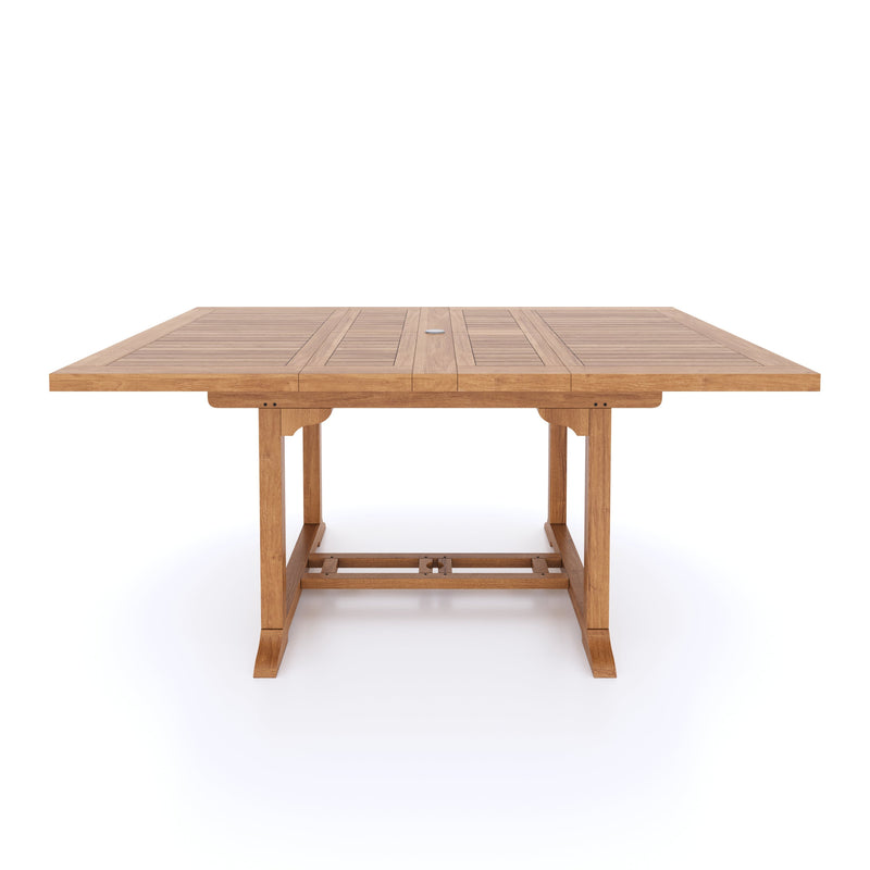 Teak Garden Furniture 120-170cm Square to Rectangle Extending Table 4cm Top.
