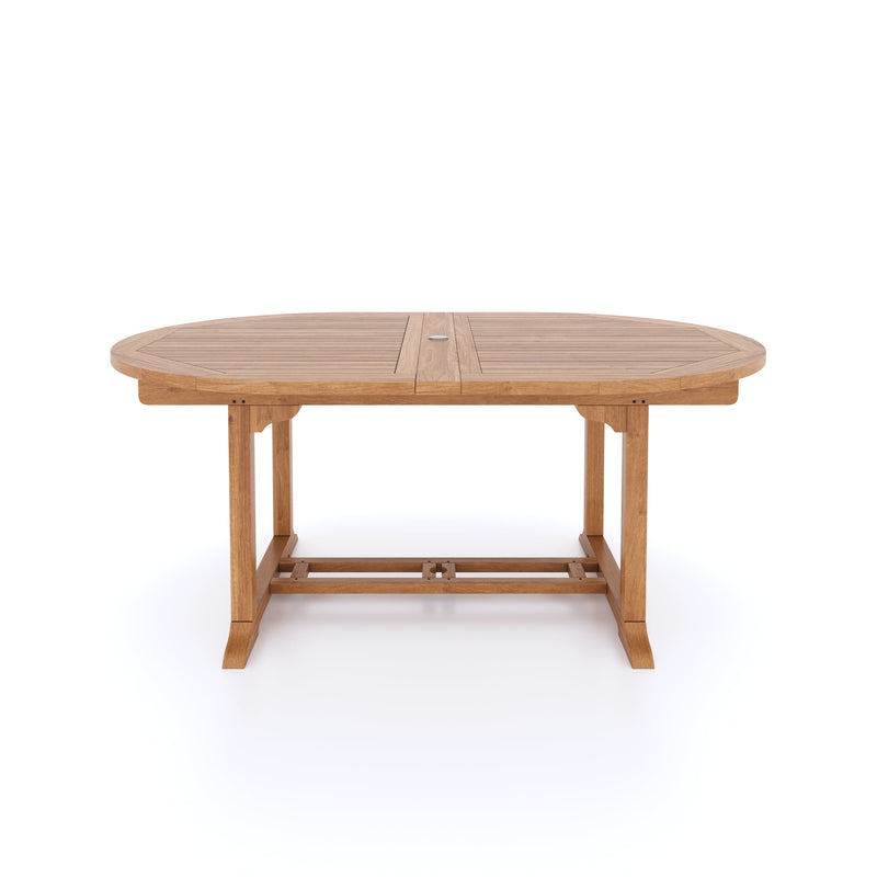 Teak Garden Furniture Oval 180-240cm Extending Table, 4cm Top.