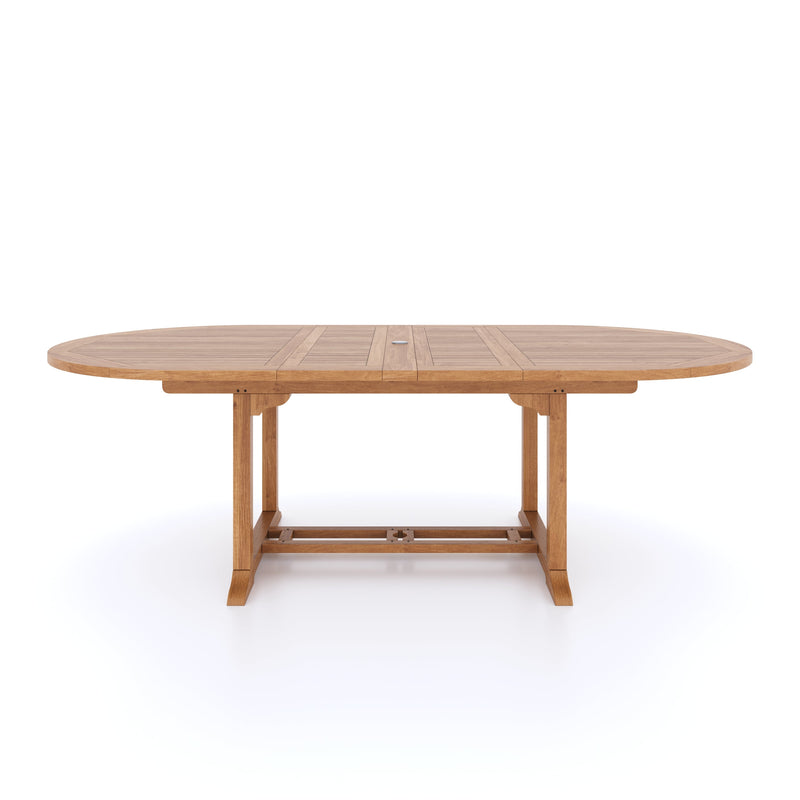 Teak Garden Furniture Oval 180-240cm Extending Table, 4cm Top.