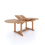Teak 200-300cm Oval Extending Table 4cm Top (8 Oxford Stacking Chairs 2 San Francisco Chairs) Free Cushions.
