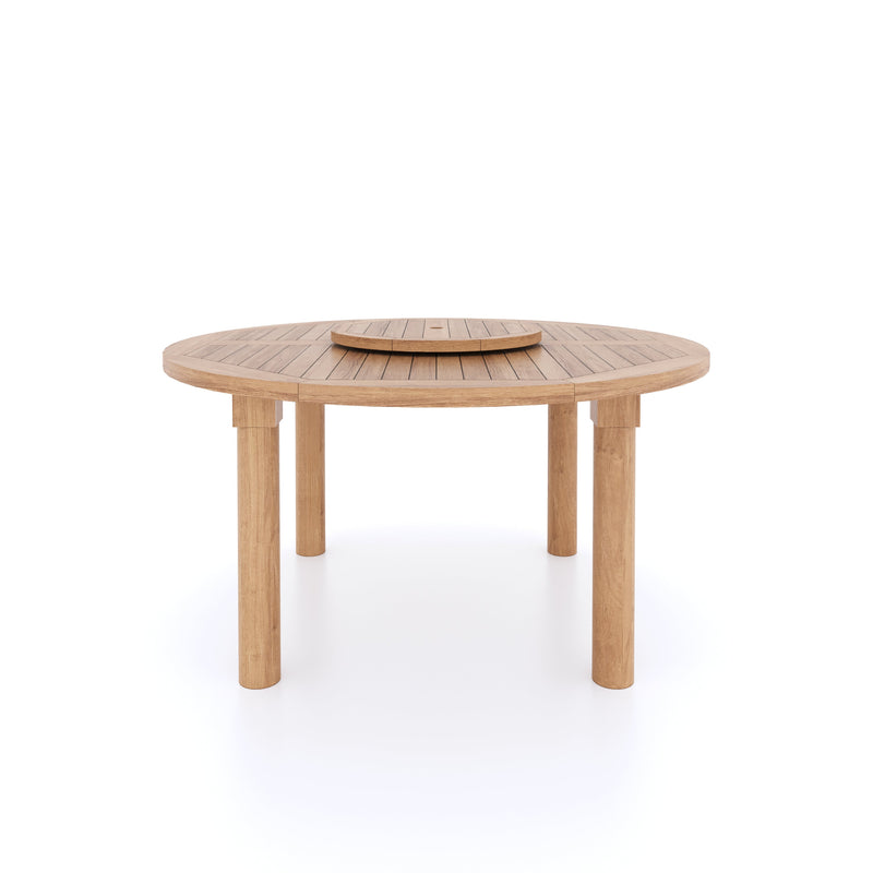 150cm Round Maximus Teak Table with 4cm Table Top