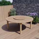 180cm Round Maximus Teak Table with 4cm Table Top