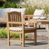 Teak 180–240cm Oval Extending Table, 4cm Top with 8 Warwick Chairs, Free Cushions: Spacious Dining Set for Outdoor Living