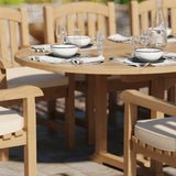 Teak 180–240cm Oval Extending Table, 4cm Top with 8 Warwick Chairs, Free Cushions: Spacious Dining Set for Outdoor Living