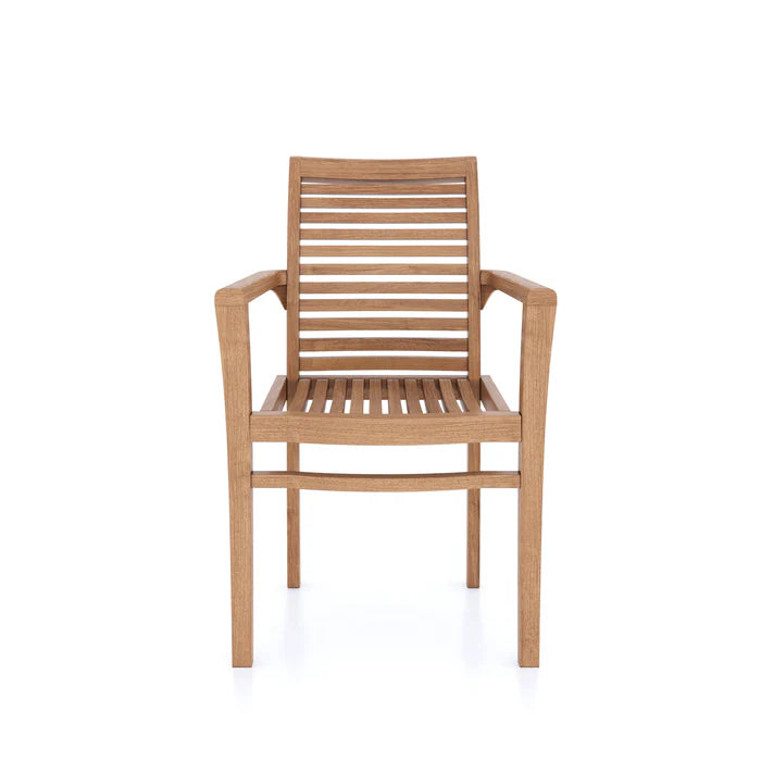 4 x Teak Garden Furniture Oxford Stacking Chairs (cushions Included)
