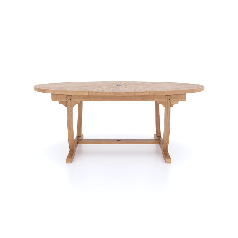 Teak 2m Sunshine Oval Table with Incorporated Lazy Susan 4cm Table Top