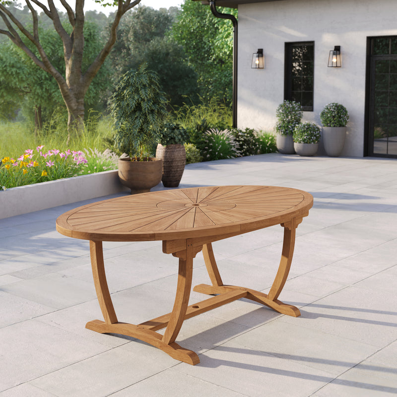 Teak 2m Sunshine Oval Table with Integrated Lazy Susan – Statement Out