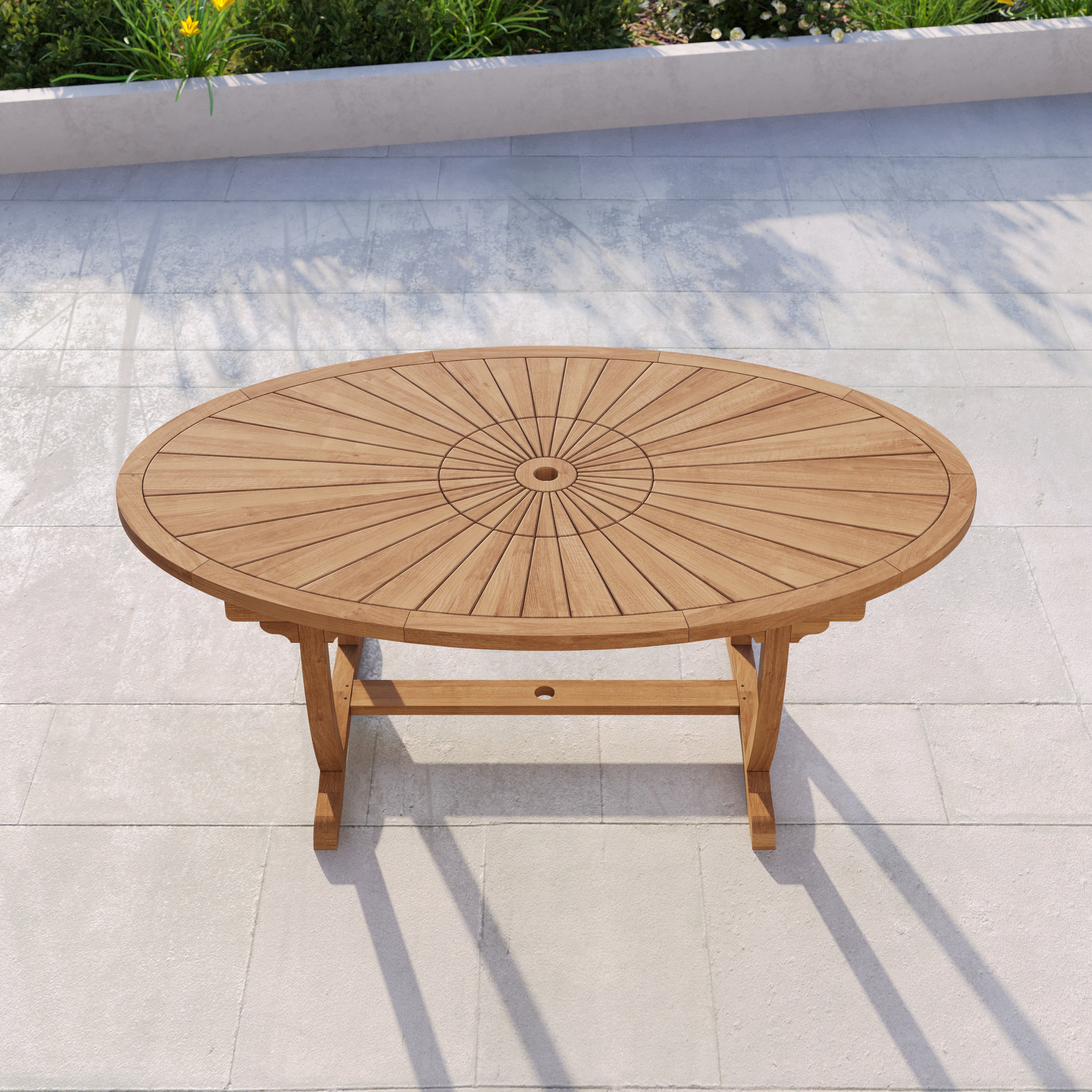 Teak 2m Sunshine Oval Table with Integrated Lazy Susan – Statement Out