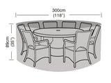 Teak Garden Furniture Cover 180cm Set - Heavy-Duty Round Outdoor Protection Cover