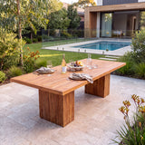 Belgravia Dining Table - Timeless Teak Outdoor Dining Table – Australian outdoor lifestyle setting