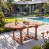 120cm to 170cm Round to Oval Extending Teak Table - Premium Extending Outdoor Table – Australian outdoor lifestyle setting