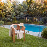 2 x Teak San Francisco Chairs with Cushions - Solid Outdoor Lounge Chairs