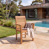 Teak Garden Oxford Stacking Chairs (Cushions Included): Refined, Space-Smart Seating For Outdoor Dining