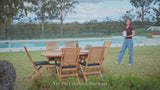 2 x Hampton Teak Folding Chairs With Cushions: Effortless Comfort In A Compact Teak Design