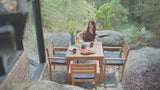 2 x Marlow Stacking Chairs with Cushions- Contemporary Teak Garden Furniture Set