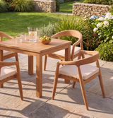 4 x Sydney Chairs with Cushions - Premium Teak Outdoor Dining & Lounge Chairs